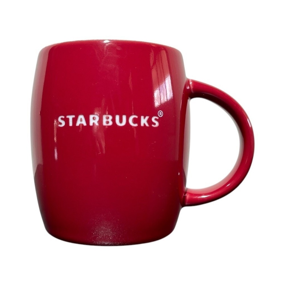 Starbucks Coffee Cup Mug ~ Red White‎ Embossed Logo 2011 Holiday Large